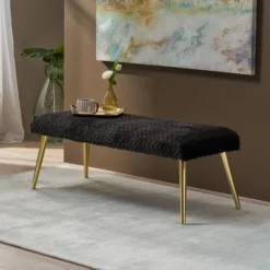 Capernaum Faux Fur Bench - Christopher Knight Home