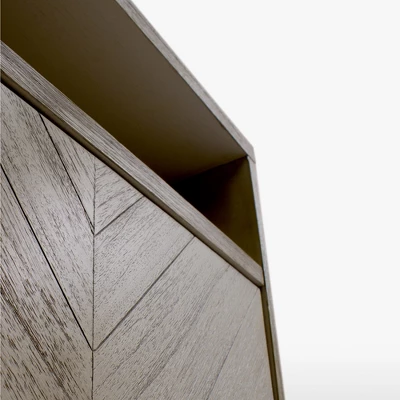 ELuxury Chevron Wood Nightstand With Drawer 4 ELuxury Chevron Wood Nightstand With Drawer - Image 2