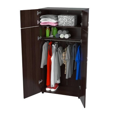 4 Door Wardrobe/Armoire Espresso - Inval 5 4 Door Wardrobe/Armoire Espresso - Inval - Image 3