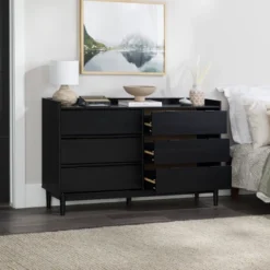 Mid-Century Modern Solid Wood 6 Drawer Double Dresser - Saracina Home -Bedroom Home Store GUEST 6613f989 90ff 4833 a944 f0558719b07f