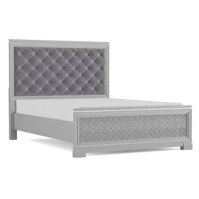 3pc Tenaya Bed With 2 Nightstands Set Silver/Gray - HOMES: Inside + Out 10 3pc Tenaya Bed With 2 Nightstands Set Silver/Gray - HOMES: Inside + Out - Image 8