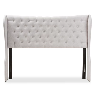 Cadence Modern And Contemporary Fabric Button Tufted Winged Headboard Gray - Baxton Studio 3 Cadence Modern And Contemporary Fabric Button Tufted Winged Headboard Gray - Baxton Studio