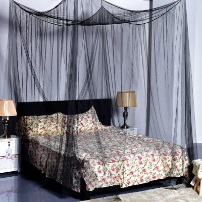4 Corner Post Bed Canopy Mosquito Net Full Queen King Size Netting Bedding Black 3 4 Corner Post Bed Canopy Mosquito Net Full Queen King Size Netting Bedding Black