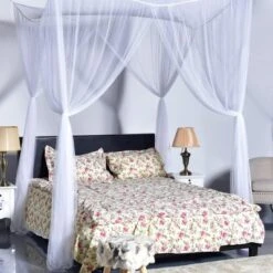 4 Corner Post Bed Canopy Mosquito Net Full Queen King Size Netting Bedding White 12 4 Corner Post Bed Canopy Mosquito Net Full Queen King Size Netting Bedding White -Bedroom Home Store GUEST 6a27b7f5 0b60 4642 ba9b 55d1938e60df