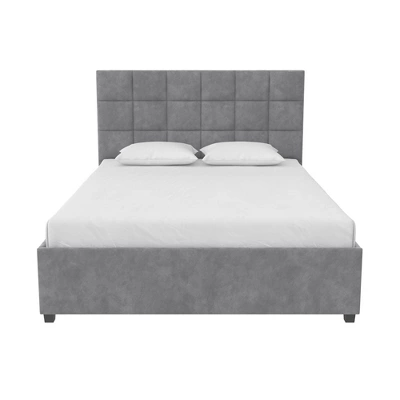 Serena Upholstered Bed With Drawers Light Gray Velvet - Cosmoliving By Cosmopolitan 6 Serena Upholstered Bed With Drawers Light Gray Velvet - Cosmoliving By Cosmopolitan - Image 4