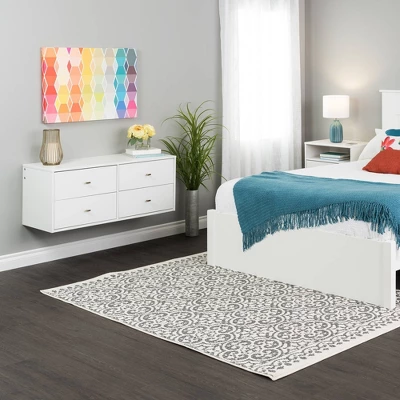 Hanging Dresser And Nightstand Set White - Prepac 8 Hanging Dresser And Nightstand Set White - Prepac - Image 6