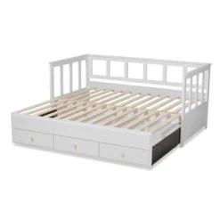 Twin To King Kendra Expandable Daybed With Storage Drawers White - Baxton Studio 20 Twin To King Kendra Expandable Daybed With Storage Drawers White - Baxton Studio -Bedroom Home Store GUEST 6d3a829f e240 49e7 a567 4765c015f84a