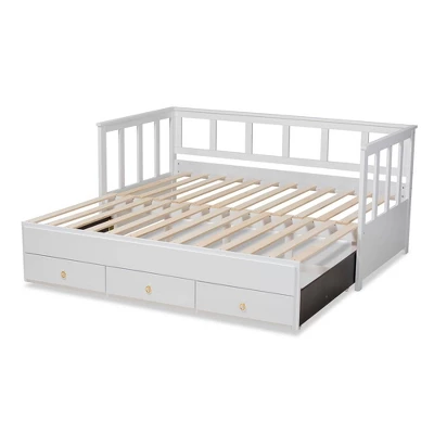 Twin To King Kendra Expandable Daybed With Storage Drawers White - Baxton Studio 9 Twin To King Kendra Expandable Daybed With Storage Drawers White - Baxton Studio - Image 7