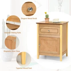 Costway 2PCS Nightstand With Drawer Accent Side End Table Storage Cabinet WhiteNatural 18 Costway 2PCS Nightstand With Drawer Accent Side End Table Storage Cabinet WhiteNatural -Bedroom Home Store GUEST 6d3e661f e448 42a7 8d71 f544528b5304