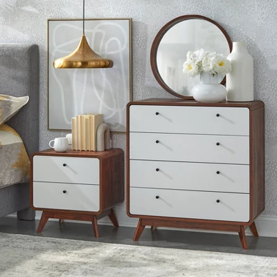 Cassie Mid-Century Modern Nightstand Walnut/White - Buylateral 7 Cassie Mid-Century Modern Nightstand Walnut/White - Buylateral - Image 5