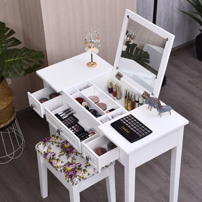 Costway Vanity Dressing Table Flip Top 7 Compartments Makeup Desk 10 Costway Vanity Dressing Table Flip Top 7 Compartments Makeup Desk - Image 8