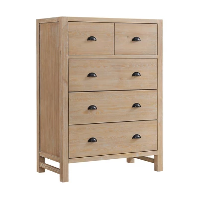 5pc Arden Wood Bedroom Set With Two 2 Drawer Nightstands With Open Shelf Light Driftwood - Alaterre Furniture 10 5pc Arden Wood Bedroom Set With Two 2 Drawer Nightstands With Open Shelf Light Driftwood - Alaterre Furniture - Image 8