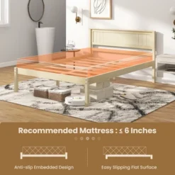 Costway Full/Queen/Twin Size Wooden Platform Bed Frame With Headboard Mattress Foundation Natural 18 Costway Full/Queen/Twin Size Wooden Platform Bed Frame With Headboard Mattress Foundation Natural -Bedroom Home Store GUEST 70972829 cd11 4164 8444 4961d9d99b86