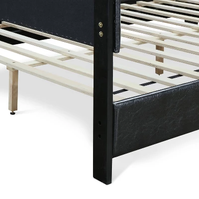 Hudson Leather Upholstered Bed Black - ClickDecor 8 Hudson Leather Upholstered Bed Black - ClickDecor - Image 6