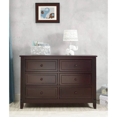 Sorelle Berkley 6-Drawer Double Dresser Espresso 3 Sorelle Berkley 6-Drawer Double Dresser Espresso
