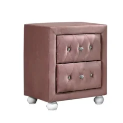 17" Reggie Nightstand Pink Fabric - Acme Furniture 9 17" Reggie Nightstand Pink Fabric - Acme Furniture -Bedroom Home Store GUEST 7187a0f2 2860 4c98 97d8 f3bc64849d82