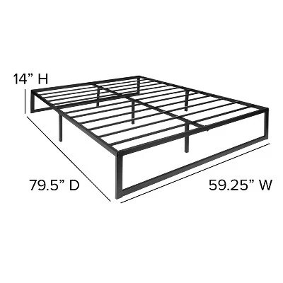 Flash Furniture 14 Inch Metal Platform Bed Frame With 12 Inch Pocket Spring Mattress In A Box And 3 Inch Cool Gel Memory Foam Topper 11 Flash Furniture 14 Inch Metal Platform Bed Frame With 12 Inch Pocket Spring Mattress In A Box And 3 Inch Cool Gel Memory Foam Topper - Image 9