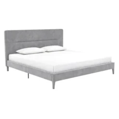 Westerleigh Upholstered Platform Bed With Minimalist Tufted Headboard Light Gray - CosmoLiving By Cosmopolitan 23 Westerleigh Upholstered Platform Bed With Minimalist Tufted Headboard Light Gray - CosmoLiving By Cosmopolitan -Bedroom Home Store GUEST 71de13df 32e2 442b b39a 2b29bd9884c0