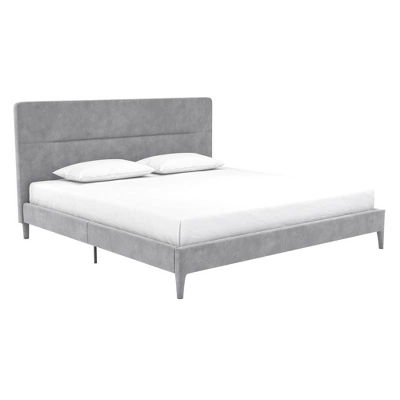 Westerleigh Upholstered Platform Bed With Minimalist Tufted Headboard Light Gray - CosmoLiving By Cosmopolitan 13 Westerleigh Upholstered Platform Bed With Minimalist Tufted Headboard Light Gray - CosmoLiving By Cosmopolitan - Image 11