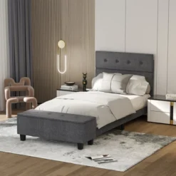 Costway Full Upholstered Bed Frame With Ottoman Storage Linen Button Tufted Headboard 25 Costway Full Upholstered Bed Frame With Ottoman Storage Linen Button Tufted Headboard -Bedroom Home Store GUEST 72eb021c 62dd 4df3 ada1 11b406b53b49