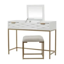 Contemporary Wood Console Table Dressing Table Desk With Mirror And Stool Set - Olivia & May 21 Contemporary Wood Console Table Dressing Table Desk With Mirror And Stool Set - Olivia & May -Bedroom Home Store GUEST 72f97ac1 5b5c 4e39 80b9 4faed2c118fa