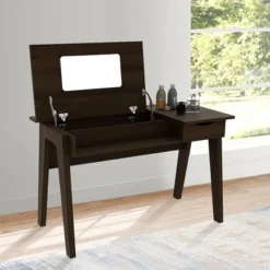 Costway Vanity Table With Flip Mirror Writing Computer Desk Storage Drawer Walnut 18 Costway Vanity Table With Flip Mirror Writing Computer Desk Storage Drawer Walnut -Bedroom Home Store GUEST 731d70ae 9bbb 47b3 9f91 6b059032ec9a