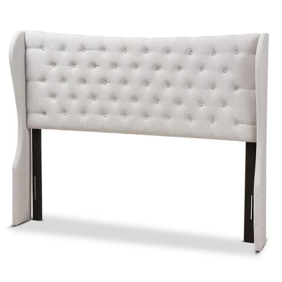 Cadence Modern And Contemporary Fabric Button Tufted Winged Headboard Gray - Baxton Studio 7 Cadence Modern And Contemporary Fabric Button Tufted Winged Headboard Gray - Baxton Studio - Image 5