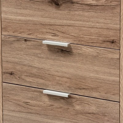 Laverne Modern And Contemporary Oak Finished 4 Drawer Chest Brown - Baxton Studio 6 Laverne Modern And Contemporary Oak Finished 4 Drawer Chest Brown - Baxton Studio - Image 4