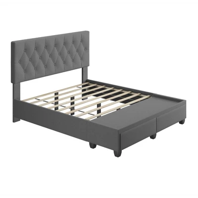 Henley Linen Tufted Upholstered Platform Bed With Storage Drawers - Eco Dream 5 Henley Linen Tufted Upholstered Platform Bed With Storage Drawers - Eco Dream - Image 3