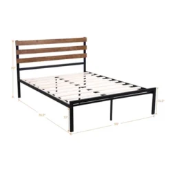 Costway Twin Size Metal Platform Bed Frame Mattress Foundation Wooden Headboard 15 Costway Twin Size Metal Platform Bed Frame Mattress Foundation Wooden Headboard -Bedroom Home Store GUEST 76abcdde 400f 49e2 a202 866ab3ef0fa4