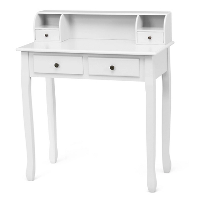 Costway Writing Desk Mission White Home Office Computer Desk 4 Drawer WhiteBlackPink 14 Costway Writing Desk Mission White Home Office Computer Desk 4 Drawer WhiteBlackPink - Image 12