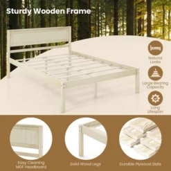 Costway Full/Queen/Twin Size Wooden Platform Bed Frame With Headboard Mattress Foundation Natural 17 Costway Full/Queen/Twin Size Wooden Platform Bed Frame With Headboard Mattress Foundation Natural -Bedroom Home Store GUEST 77724448 dbc6 4cd2 8184 4d18e809bfb8