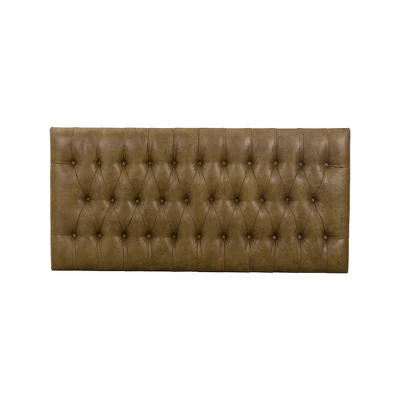 58" Draper Large Bench With Button Tufting Faux Leather Light Brown - HomePop 7 58" Draper Large Bench With Button Tufting Faux Leather Light Brown - HomePop - Image 5