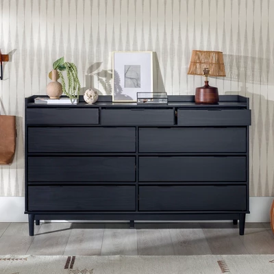 Mid-Century Modern Solid Wood 9 Drawer Horizontal Dresser - Saracina Home 7 Mid-Century Modern Solid Wood 9 Drawer Horizontal Dresser - Saracina Home - Image 5
