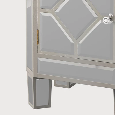 Cierra 25.59'' H X 17.71'' W X 13.78'' D Tall Champagne Mirrored Nightstand End Table With 1 Drawer Accent Nightstand-Maison Boucle 6 Cierra 25.59'' H X 17.71'' W X 13.78'' D Tall Champagne Mirrored Nightstand End Table With 1 Drawer Accent Nightstand-Maison Boucle - Image 4