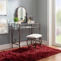 Clarisse Metal Vanity Set Brown - Linon