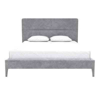 Westerleigh Upholstered Platform Bed With Minimalist Tufted Headboard Light Gray - CosmoLiving By Cosmopolitan 5 Westerleigh Upholstered Platform Bed With Minimalist Tufted Headboard Light Gray - CosmoLiving By Cosmopolitan - Image 3