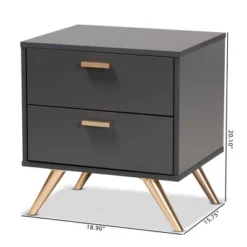 Kelson Wood 2 Drawer Nightstand Dark Gray/Gold - Baxton Studio 9 Kelson Wood 2 Drawer Nightstand Dark Gray/Gold - Baxton Studio -Bedroom Home Store GUEST 7d4e88af 9b7c 4488 9d1f e4330832d31f