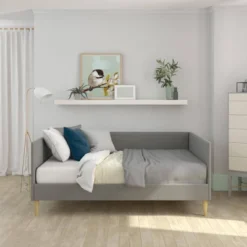 Queen Fabio Mid-Century Daybed Queen Gray Linen - Room & Joy 17 Queen Fabio Mid-Century Daybed Queen Gray Linen - Room & Joy -Bedroom Home Store GUEST 7d9df3ad 7e7e 4493 a76a 844e6df404ca