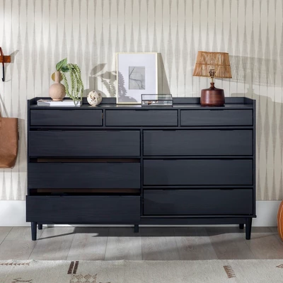 Mid-Century Modern Solid Wood 9 Drawer Horizontal Dresser - Saracina Home 6 Mid-Century Modern Solid Wood 9 Drawer Horizontal Dresser - Saracina Home - Image 4