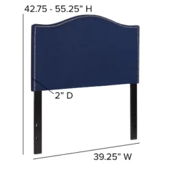Emma And Oliver Upholstered Twin Size Headboard With Nailtrim In Navy Fabric 12 Emma And Oliver Upholstered Twin Size Headboard With Nailtrim In Navy Fabric -Bedroom Home Store GUEST 7f5543e9 1cd1 4189 8873 51a4d2624d8f