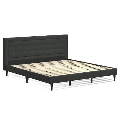 Glenwillow Home Conner Upholstered Platform Bed Frame, Button Tufted, Mattress Foundation, Wood-Slat Support, No Box Spring Needed, Easy Assembly 3 Glenwillow Home Conner Upholstered Platform Bed Frame, Button Tufted, Mattress Foundation, Wood-Slat Support, No Box Spring Needed, Easy Assembly