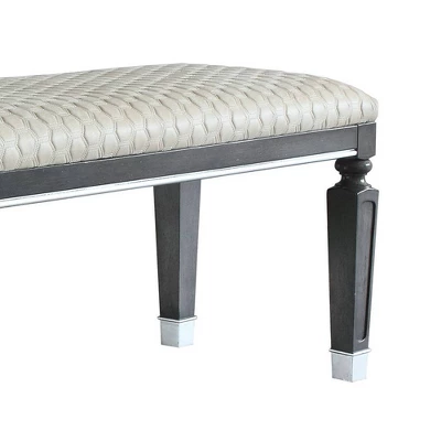55" House Beatrice Two-Tone Ottoman Beige Fabric/Charcoal/Light Gray - Acme Furniture 4 55" House Beatrice Two-Tone Ottoman Beige Fabric/Charcoal/Light Gray - Acme Furniture - Image 3