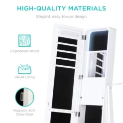 Best Choice Products Full Length LED Mirrored Jewelry Storage Organizer Cabinet W/ Interior & Exterior Lights 14 Best Choice Products Full Length LED Mirrored Jewelry Storage Organizer Cabinet W/ Interior & Exterior Lights -Bedroom Home Store GUEST 812654c9 8a62 4b21 968a 1467f92895da