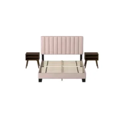 Queen Colbie Upholstered Platform Bed With Nightstands - Picket House Furnishings