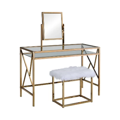 Burdette Contemporary Vanity Table Set - HOMES: Inside + Out 5 Burdette Contemporary Vanity Table Set - HOMES: Inside + Out - Image 3