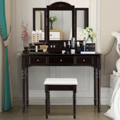 Costway 7 Drawers Vanity Set Dressing Table W/ Tri-Folding Mirror 24 Costway 7 Drawers Vanity Set Dressing Table W/ Tri-Folding Mirror -Bedroom Home Store GUEST 832cd77a 6dc6 425f a884 d990b6552781