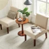 Carl Armless Fabric Upholstered Accent Chair Set Of 2 With Round Wood Side Table Slipper Chairs Sets-Maison Boucle 1 Carl Armless Fabric Upholstered Accent Chair Set Of 2 With Round Wood Side Table Slipper Chairs Sets-Maison Boucle -Bedroom Home Store GUEST 83a1ea1b d749 474e 882a 6e151f786f53