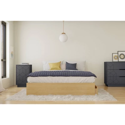 2pc Ballet Bedroom Set Natural Maple/Charcoal Gray - Nexera 5 2pc Ballet Bedroom Set Natural Maple/Charcoal Gray - Nexera - Image 4