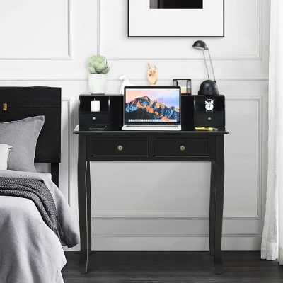 Costway Writing Desk Mission White Home Office Computer Desk 4 Drawer WhiteBlackPink 10 Costway Writing Desk Mission White Home Office Computer Desk 4 Drawer WhiteBlackPink - Image 8